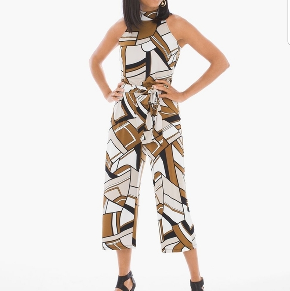 Chico's Pants - Chico's Groovy Swirls cropped jumpsuit size XL